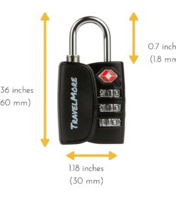 Alternative view of Open Alert Indicator TSA Approved 3 Digit Luggage Locks to Lock Travel Suitcase (2 Pack, Black) 2 Pack