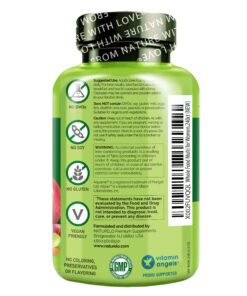 NATURELO Whole Food Multivitamin for Women - with Vitamins, Minerals, & Organic Extracts - Supplement for Energy and Heart Health - Non GMO - 240 Vegan Capsules 240 Count (Pack of 1) 10 81qHZ5HMsfL