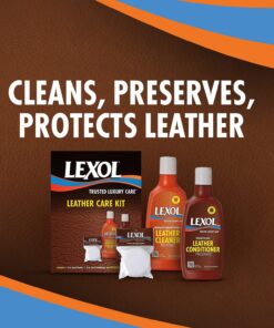 Lexol Leather Cleaner and Conditioner and Sponge Kit, For Use on Leather Apparel, Furniture, Auto Interiors, Shoes, Handbags and Accessories 35 81qHxHNEML