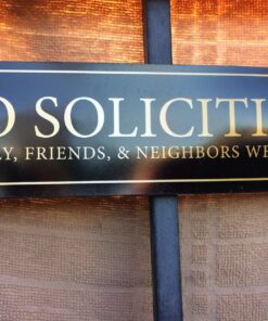 No Soliciting - Family, Friends, & Neighbors Welcome Door Magnet - The Perfect "No Soliciting" Sign for Metal Doors and Frames (2.5" x 9") 27 81qIpHAGEpL