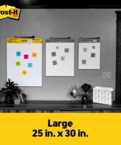 Post-it Super Sticky Easel Pad, 25 x 30 Inches, 30 Sheets/Pad, 6 Pads, Large White Premium Self Stick Flip Chart Paper, Super Sticking Power (559VAD6PK) 19 81qJWBGBRoL