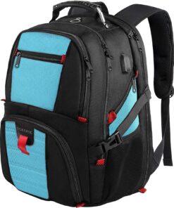 YOREPEK Travel Backpack, Extra Large 50L Laptop Backpacks for Men Women, Water Resistant College Student Bookbag Airline Approved Business Work Bag with USB Charging Port Fits 17 Inch Computer, Blue 44 81qJehrwzWS