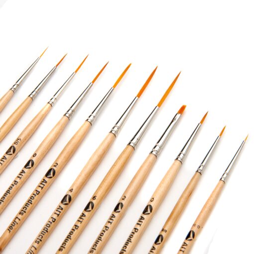 AIT Art Fine Detail Paint Brush Set - 11 Paint Brushes - Liner, Round, Flat - Handmade in USA for Trusted Performance with Oil, Acrylic, and Watercolor