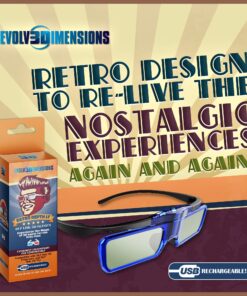 RetroDepth LT Lightweight Rechargeable DLP Link 3D Glasses for all DLP 3D Projectors (Benq, Optoma, Acer, Vivitek, Dell Etc) by Evolv3Dimensions (2 Pack) 11 81qONN7hL