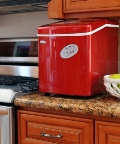 Newair Countertop Ice Maker Machine 28 lbs. of Ice in 24 Hours, Portable Design in Red with 3 Bullet Ice Cube Sizes, Convenient Rapid Ice Production, Insulated Storage 37 81qQSDZUvL