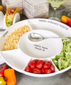 Mud Pie, White Taco Bar Condiment Serving Platter One Size 9 81qS4cLmY6L