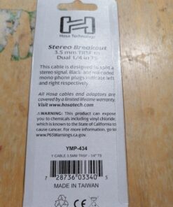 Hosa YMP-434 3.5 mm TRSF to Dual 1/4" TS Stereo Breakout Cable 3.5mm TRSF to Dual 1/4" TS 21 81qS7PN21RL