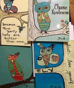 The Best Card Company - 10 Blank Note Cards for Kids (4 x 5.12 Inch) - Cute Assorted Boxed Notecards, Fun Child Cards - Life's A Hoot M6630OCB 15 81qSXGcG8L