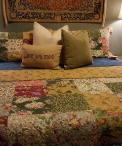 Greenland Home Antique Chic Authentic Patchwork Cotton Quilt Set, Multicolor, 3-Piece King/Cal King King/California King (3 Piece) 37 81qUsg8f7ZL