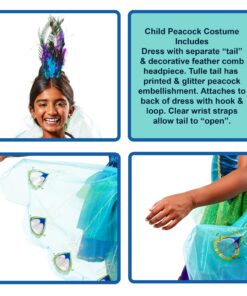 Alternative view of Rubie's Girl's Peacock Costume Dress Medium As Shown Standard Packaging