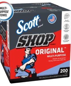 Scott® Shop Towels Original (75190), Blue, Pop-Up Dispenser Box (200 Towels/Box, 8 Boxes/Case, 1,600 Towels/Case) 9 81qXP I RXL