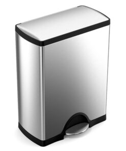 Alternative view of Simplehuman 50 Liter / 13.0 Gallon Rectangular Kitchen Step Trash Can, Brushed Stainless Steel 50 Liter Trash Can