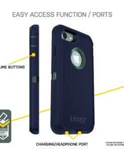 OtterBox iPhone SE 3rd & 2nd Gen, iPhone 8 & iPhone 7 (not compatible with Plus sized models) Defender Series Case - BLACK, rugged & durable, with port protection, includes holster clip kickstand Frustration Free Packaging 30 81qY5KO CL