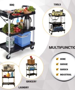 Olympia Tools 85-188 Pack-N-Roll Folding Collapsible Service Cart, Black, 50 Lb. Load Capacity per Shelf 150LB 40 81qZ mNr1L