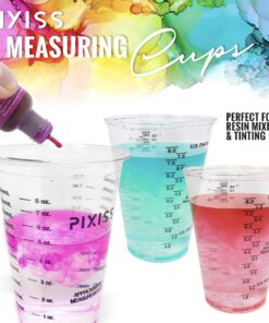 Alternative view of Disposable Epoxy Resin Mixing Cups with Measurements (100-Pack) Pixiss Mixing Cups for Epoxy Resin, Epoxy Mixing Containers, Epoxy Cups For Epoxy Measuring Cups - 20 Resin Mixing Sticks 100x 10-ounce