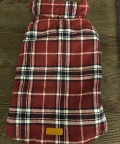 Kuoser Cozy Waterproof Windproof Reversible British Style Plaid Dog Vest Winter Coat Warm Dog Apparel for Cold Weather Dog Jacket for Small Medium Large Dogs with Furry Collar (XS - 3XL),Red M Medium (Pack of 1) Red 39 81qciDATHVL