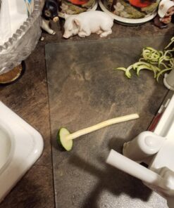 Paderno World Cuisine 3-Blade Vegetable Slicer / Spiralizer, Counter-Mounted and includes 3 Stainless Steel Blades White 55 81qdhraJYCL