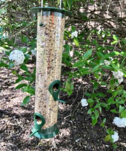 12 Inches Tube Bird Feeders for Outdoors Hanging, 4 Feeding Ports, Hard Plastic Bird Feeder Outdoor Weatherproof and 4 Inch Steel Hanger, Wild Bird Feeders, Finch Feeder, Bird Feeders Outside Hanging 1 4 Ports 53 81qfpgJYOAL