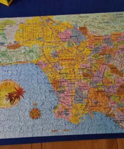 Los Angeles Area Map Jigsaw Puzzle - 1000 Piece - Map of The LA Metro Area with Highly Detailed & Accurate Cartography for Kids & Adults by Hennessy Puzzles - Made in The USA with Recycled Materials 5 81qgWBpBgrL
