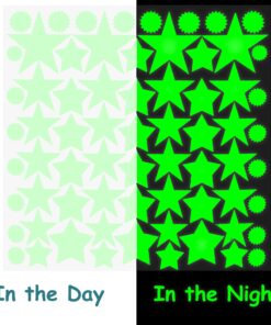 Glow in The Dark Stars for Ceiling or Wall Stickers - Glowing Wall Decals Stickers Room Decor Kit - Galaxy Glow Star Set and Solar System Decal for Kids Bedroom Decoration 24 81qhY1TOwL