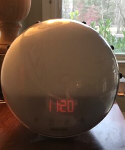Philips SmartSleep Wake-up Light, Colored Sunrise and Sunset Simulation, 5 Natural Sounds, FM Radio & Reading Lamp, Tap Snooze, HF3520/60 45 81qhfQqnJoL