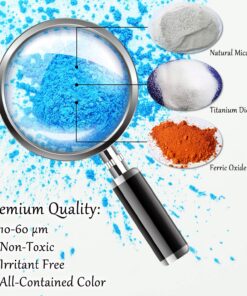 Mica Powder Pure 50 Color - Epoxy Resin Dye - Epoxy Resin Pigment, Cosmetic Grade Soap Colorant for Soap Making Supplies, Natural Slime Coloring Candle Dye for Paint,Nail Art,Bath Bomb (0.18oz Each) 50 Bags 40 81qhseZNG L