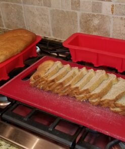 Silicone Large Bread Pan and 1 Loaf Pan 2PCS | Non-Stick Baking Mold | Premium Kitchen Pan | Dishwasher Safe 9.25L x 3.9W | Flexible Easy release for Homemade Cakes, Breads, Meatloaf and quiche. 1 Loaf 2PC 27 81qiXx6jV6L