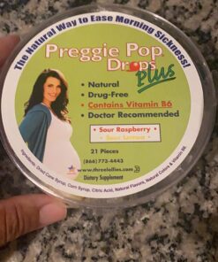Preggie Pop Drops Plus | 21 Drops | Vitamin B6 for Morning Sickness & Nausea Relief during pregnancy | Safe for pregnant Mom & Baby | Gluten Free | Two Flavors: Lemon & Raspberry 31 81qlFD9PaEL