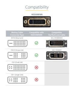 StarTech.com HDMI Male to DVI Female Adapter - 8in - 1080p DVI-D Gender Changer Cable (HDDVIMF8IN) HDMI (M) to DVI (F) 1 pack 14 81qln1RRGcL