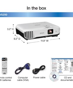 Epson VS250 SVGA 3,200 Lumens Color Brightness (Color Light Output) 3,200 Lumens White Brightness (White Light Output) HDMI 3LCD Projector VS250 - New 22 81qluzcPk1L