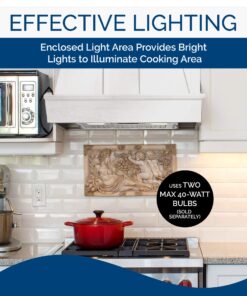 Broan Aluminum Power Pack Range Hood Insert, Exhaust Fan and Light Combo for Over Kitchen Stove, Silver, 6.0 Sones, 390 CFM 20.5-Inch 34 81qm8S6jg8L