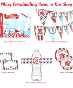 Carousel LARGE Invitations AR - 20 Invitations 20 Envelopes - Carnival Invitations - Circus Invitations 9 81qmA7OO25L