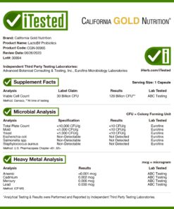 LactoBif Probiotics, 30 Billion CFU, 60 Veggie Capsules, California Gold Nutrition 9 81qmPfjigVL