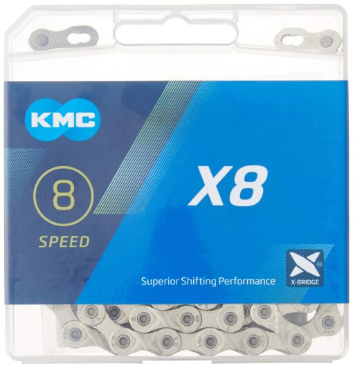 KMC X8.99/X8 Bicycle Chain (1/2 x 3/32-Inch, 116L, Silver) 1