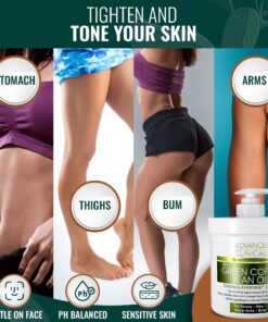 Advanced Clinicals Green Coffee Bean Lift & Slim Body Cream Skin Care Anti Cellulite Cream | Caffeine Body Lotion Balm To Firm, Tighten, & Hydrate Look Of Legs, Arms, Tummy, Butt, & Thighs, 16 Ounce 16 Ounce (Pack of 1) 24 81qoTa7rjhL