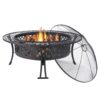Sunnydaze 40-Inch Round Steel Fire Pit Table with Durable Spark Screen and Poker - Portable Design - Black - Diamond Weave 29 81qr6qzTaxL