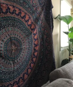 Popular Handicrafts Tapestry Wall Hanging Hippie Mandala Bohemian Hippy Psychedelic Design Indian Magical Thinking Tapestries Bedspread 84x90 Inches,(215x230cm) Navy Blue Full (215cms x 230cms) Neavy Blue 39 81qtLMFlFjL