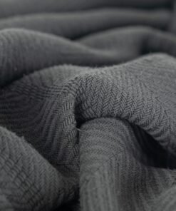 Cotton Throw Blanket for Couch, 60x50 in, Woven Warm and Soft Lightweight Dark Gray Throw, Herringbone Weave Boho Farmhouse Herringbone Gray 11 81qtnWhBc2L