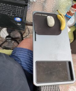 LAPGEAR Home Office Lap Desk with Device Ledge, Mouse Pad, and Phone Holder - Silver Carbon - Fits up to 15.6 Inch Laptops - Style No. 91585 36 81qu6b1GuoL