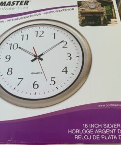 Poolmaster 52601 Indoor or Outdoor Clock, Silver 17 81qukGBWzaL