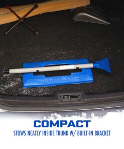 Snow Joe SJBLZD The Original 2-In-1 Telescoping Snow Broom + Ice Scraper w/18-Inch No-Scratch Foam Head, Closed Cell Foam for No Water Absorption, Blue Original Snow Broom 23 81qyMF 20lL