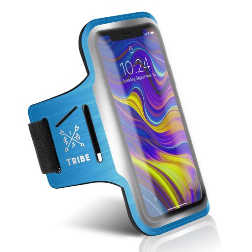 TRIBE Running Phone Holder Armband. iPhone & Galaxy Cell Phone Sports Arm Bands for Women, Men, Runners, Jogging, Walking, Exercise & Gym Workout. Fits All Smartphones. Adjustable Strap, CC/Key Pocket L: iPhone+/Pro Max/XR/XS Max/Galaxy+/Ultra/Note