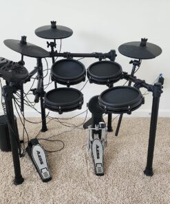 Alesis Nitro Mesh Kit - Electronic Drum Set with Quiet Mesh Pads, USB MIDI, Kick Pedal and Rubber Kick Drum, 40 Kits, 385 Sounds, Drum Lessons 1st Generation 74 81qztXKgVLL