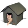 K&H Pet Products Outdoor Heated Kitty House - Heated Cat House Cat Shelter Olive/Olive 19 X 22 X 17 Inches 7 81r09hTCRNL
