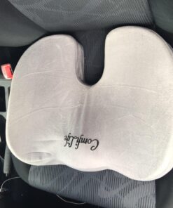 ComfiLife Premium Comfort Seat Cushion - Non-Slip Orthopedic 100% Memory Foam Coccyx Cushion for Tailbone Pain - Cushion for Office Chair Car Seat - Back Pain & Sciatica Relief (Gray) Gray 64 81r0B1erD9L