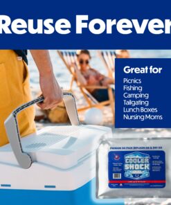 Cooler Shock Reusable Ice Packs for Cooler - Long-Lasting Cold Freezer Packs for Coolers & Lunch Bags - Cooler Ice Packs for Lunch Box, School, Beach, Fishing, Camping Gear Cooler Size 3-Pack 30 81r0nnQSrML