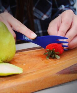 Tapirus Spork to Go V8 Set - 8 Colorful Durable and BPA Free Sporks - Spoon, Fork and Knife Combo Utensils Flatware Mess Kit for Camping and Outdoor Activities - with Bottle Opener and Carrying Case 19 81r3BZhsnrL