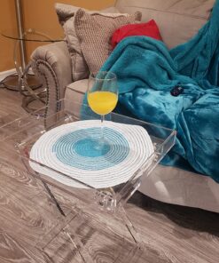 Designstyles Acrylic Folding Tray Table – Modern Chic Accent Desk - Kitchen and Bar Serving Table - Elegant Clear Design 31 81r3NeRU2AL