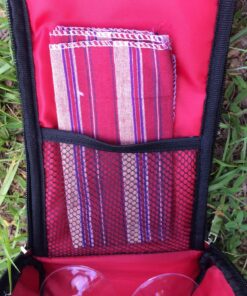 KOVOT 9 Piece Wine Travel Bag and Picnic Set Including 2 Wine Glass Holder Stakes 37 81r59HQzu5L