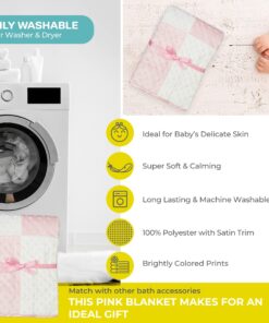 Spasilk Minky Raised Dot Baby Blanket with Satin Trim — Double Layer Blanker for Baby Girls, Baby Boys 30" x 40" Pink 20 81r6j2czo5S